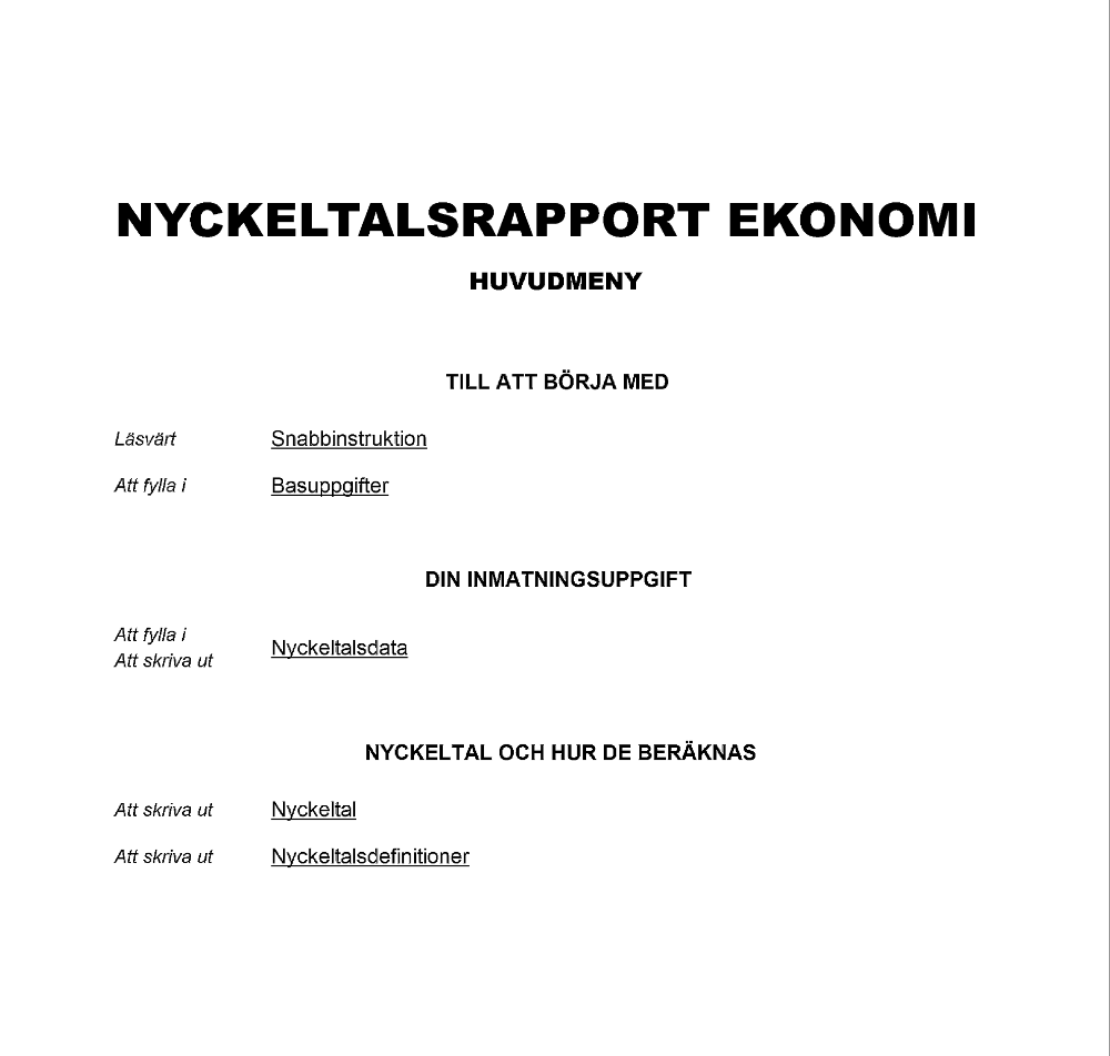 Nyckeltalsrapport Ekonomi