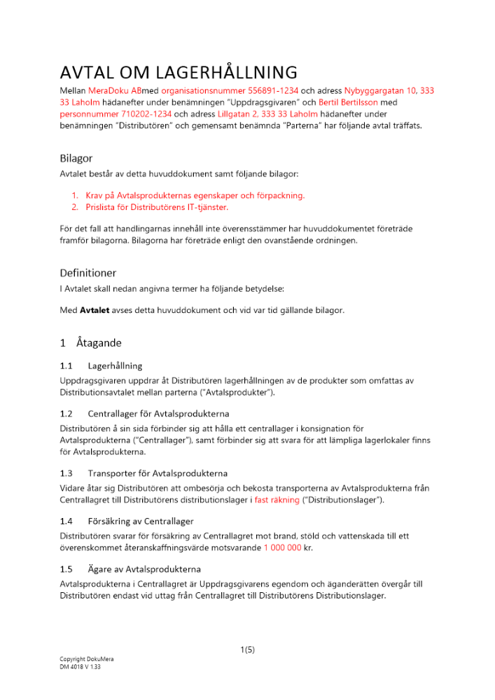 Avtal om lagerhållning (Centrallager och konsignation) 2024