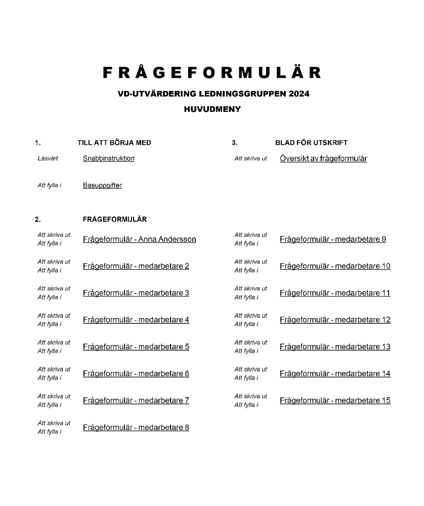 VD-utvärdering – ledningsgruppen