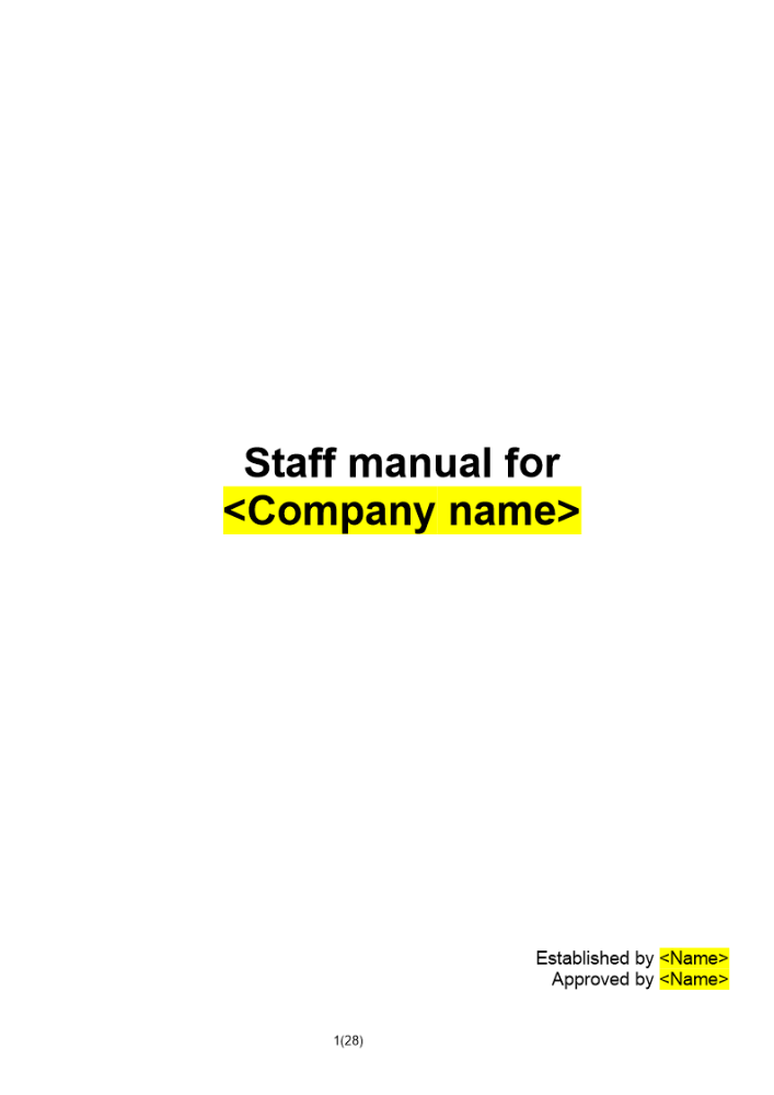 Personalhandbok Engelsk