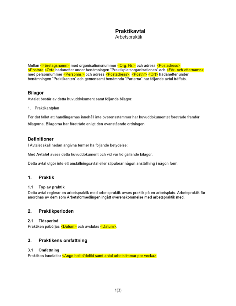 Praktikavtal