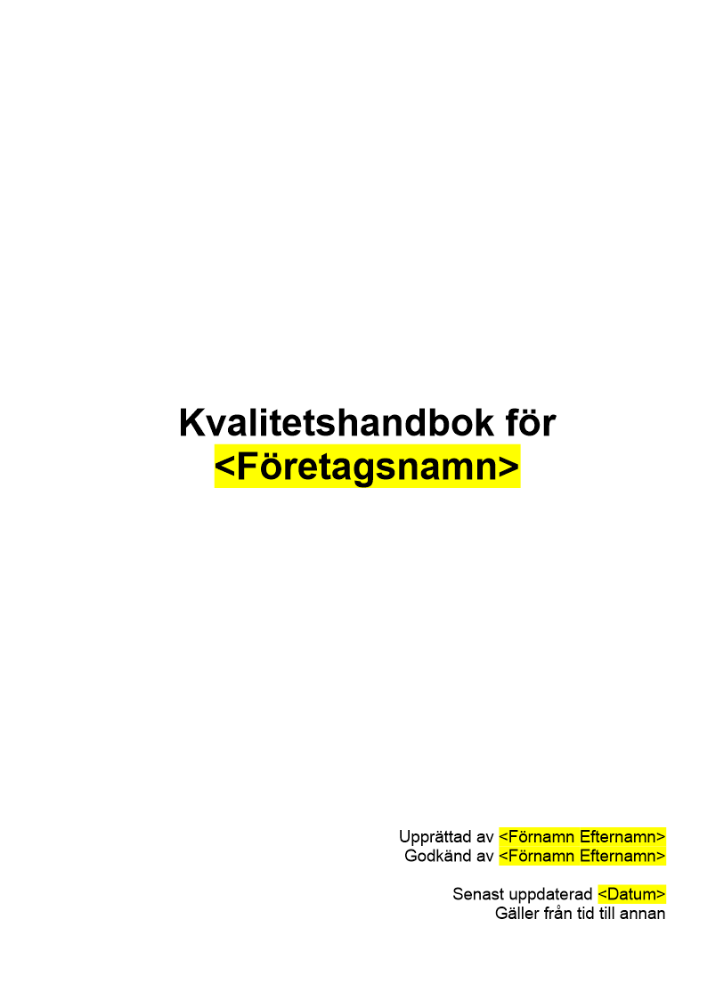 Kvalitetshandbok