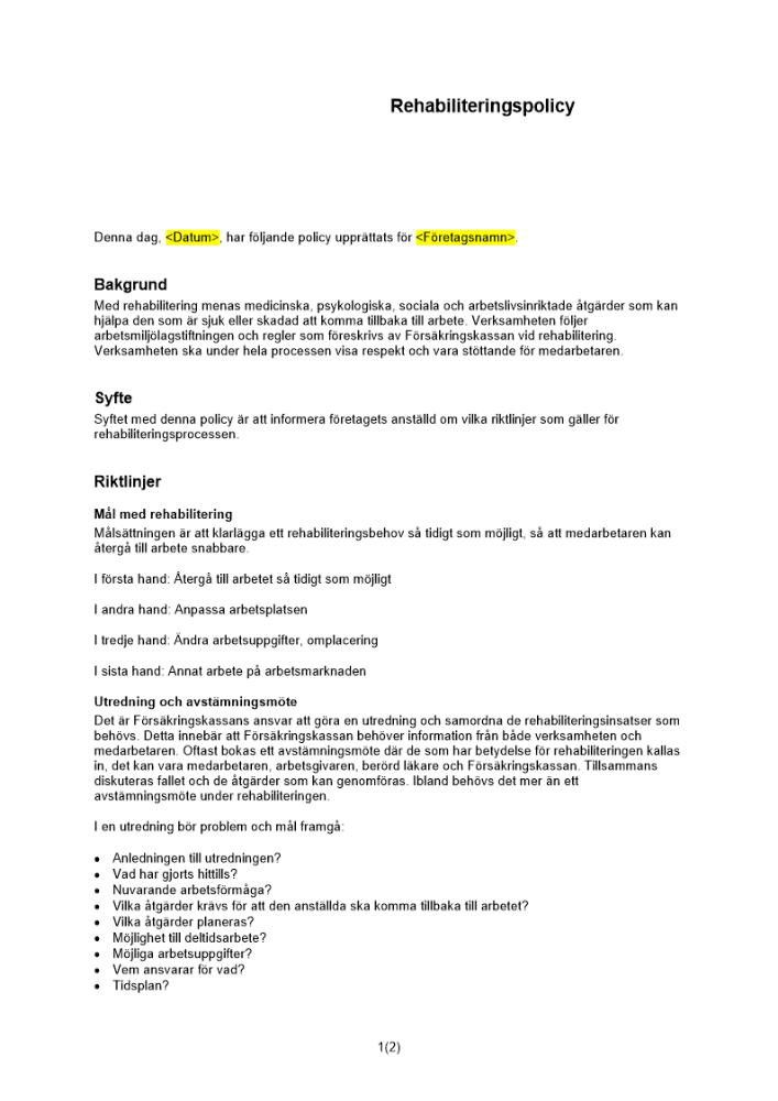 Rehabiliteringspolicy