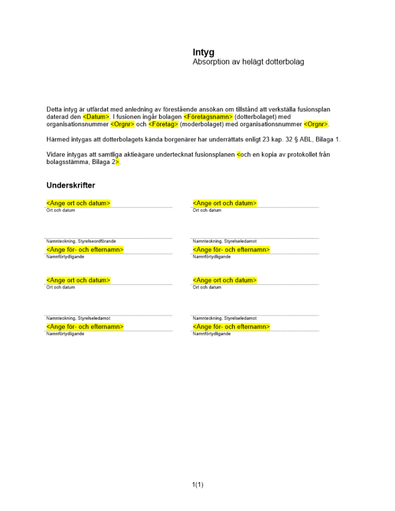 Intyg enl 23 kap 33 _ ABL