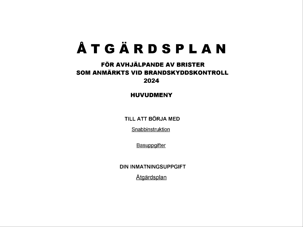 Åtgärdsplan brister brandskyddskontroll