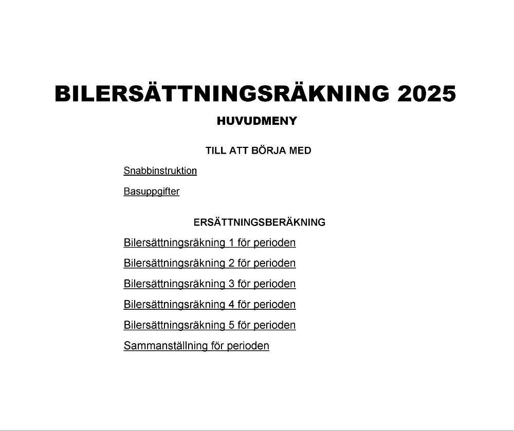 Bilersättningsräkning detaljerad 2025