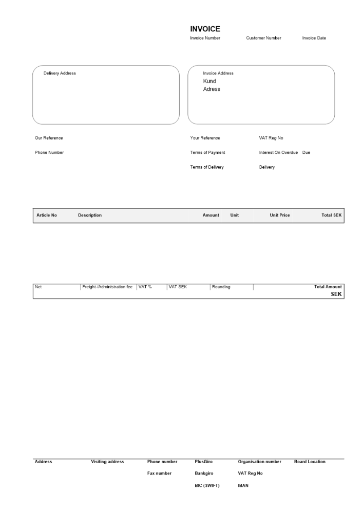 Faktura för handel inom EU