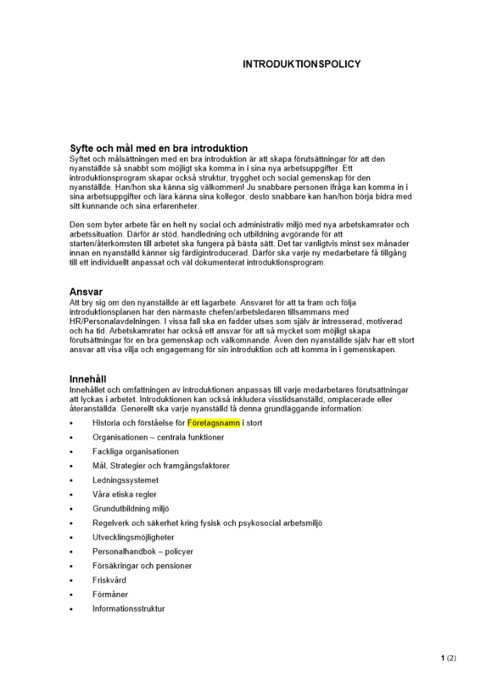Introduktionspolicy