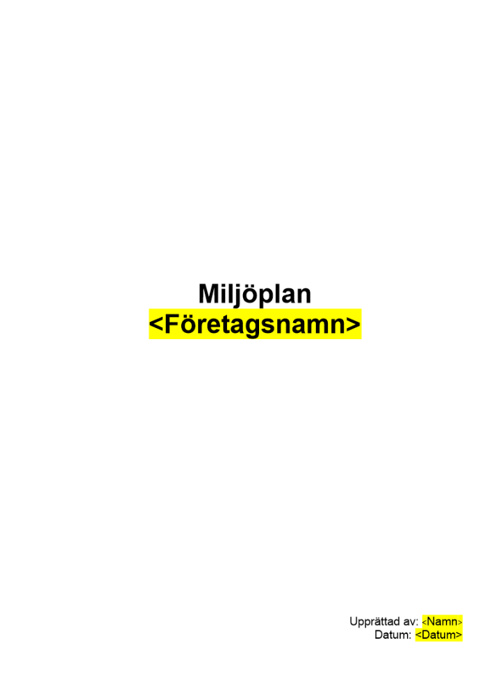 Miljöplan