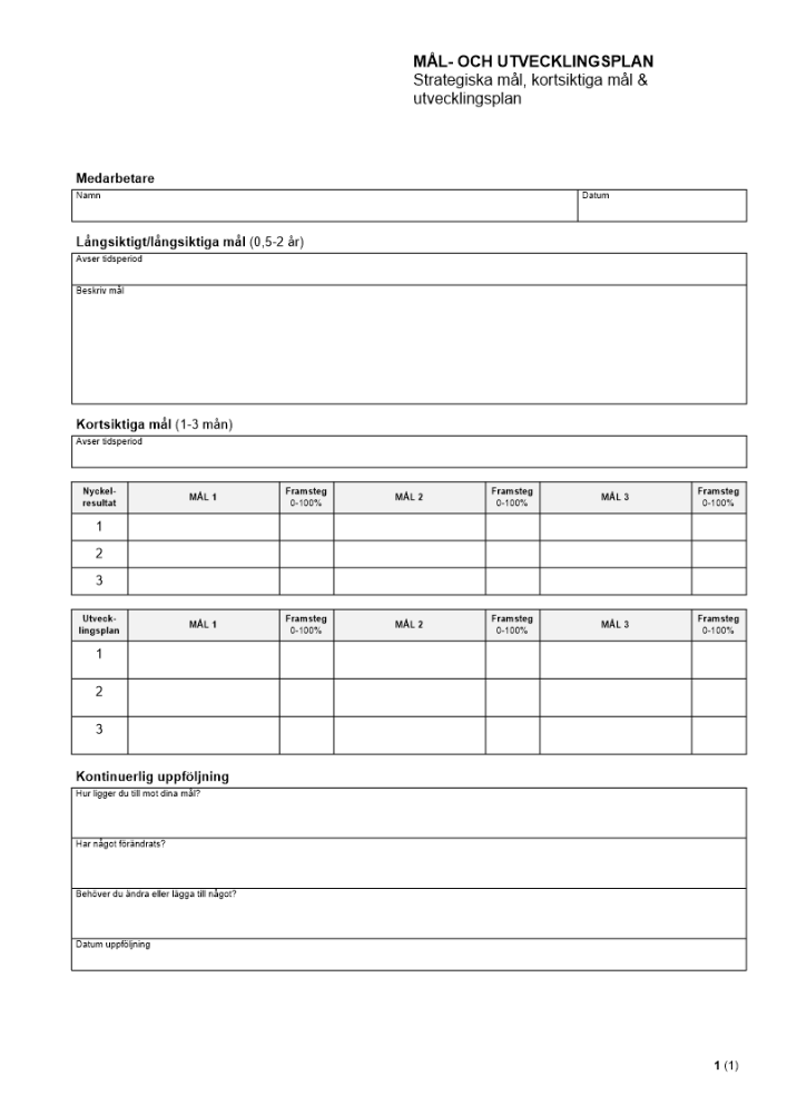 Mål- och utvecklingsplan
