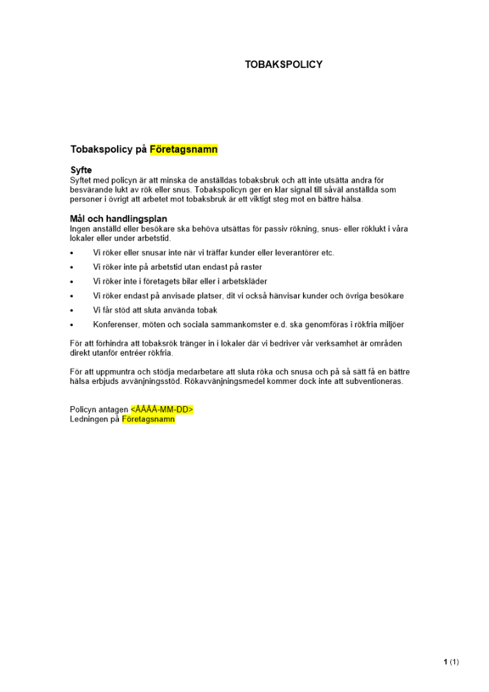 Tobakspolicy
