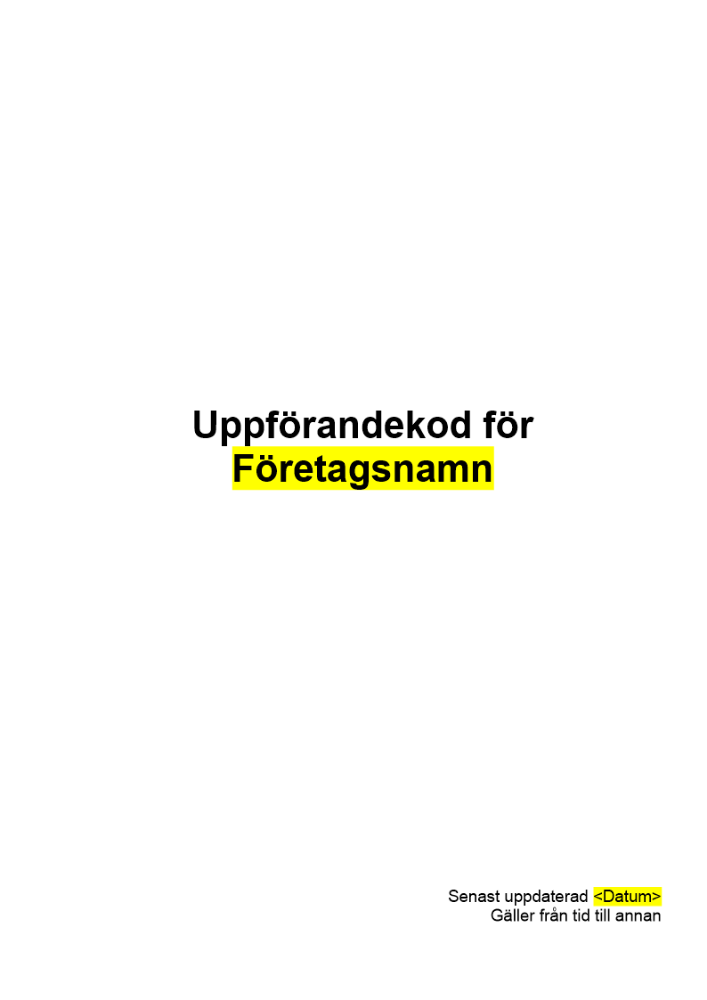 Uppförandekod (Code of Conduct)