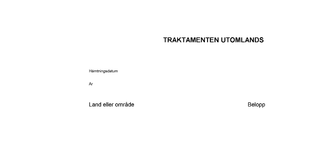 Traktamentesbelopp utomlands